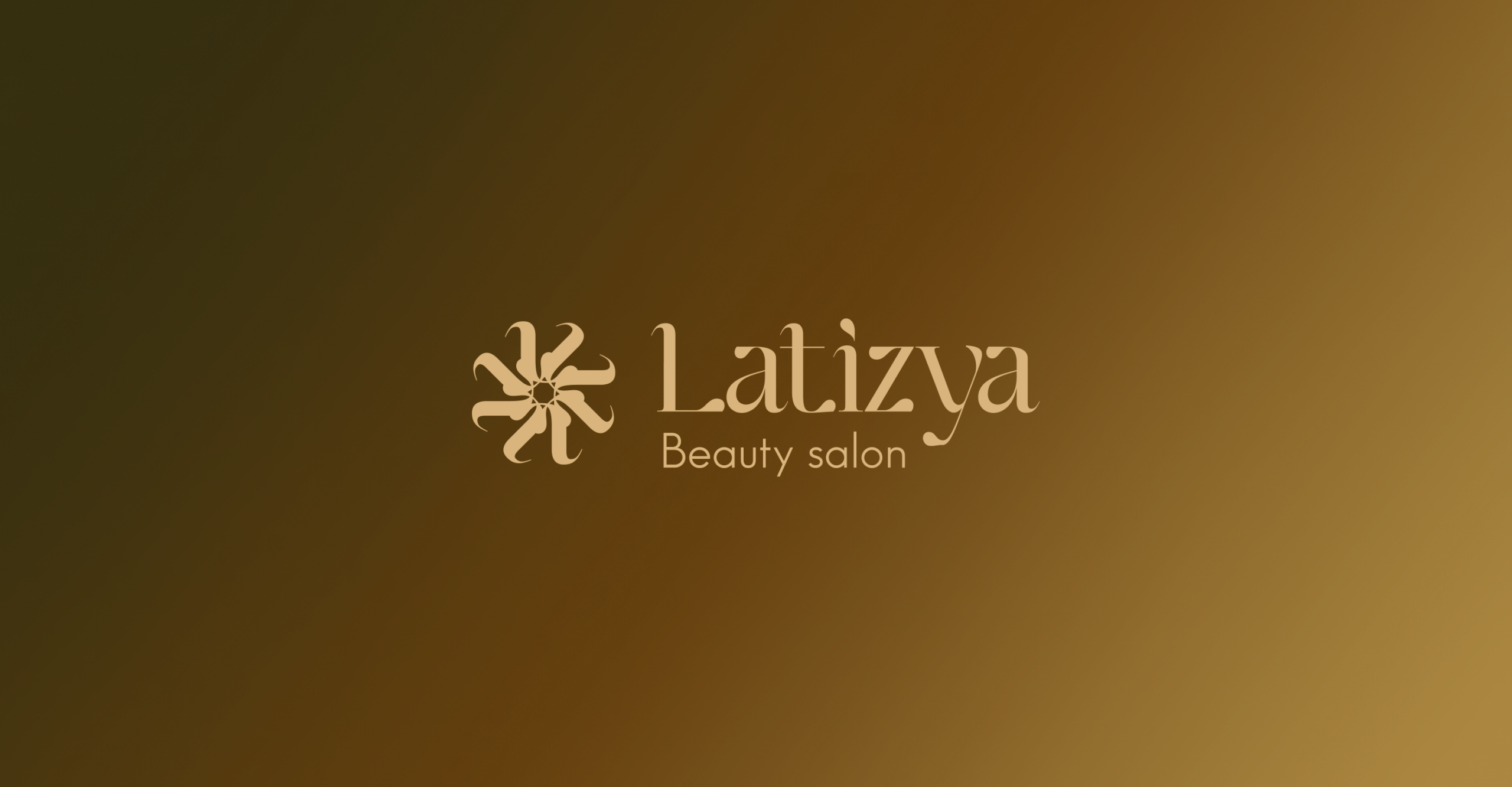 Latizya beauty salon branding — logo reveal on gradient background