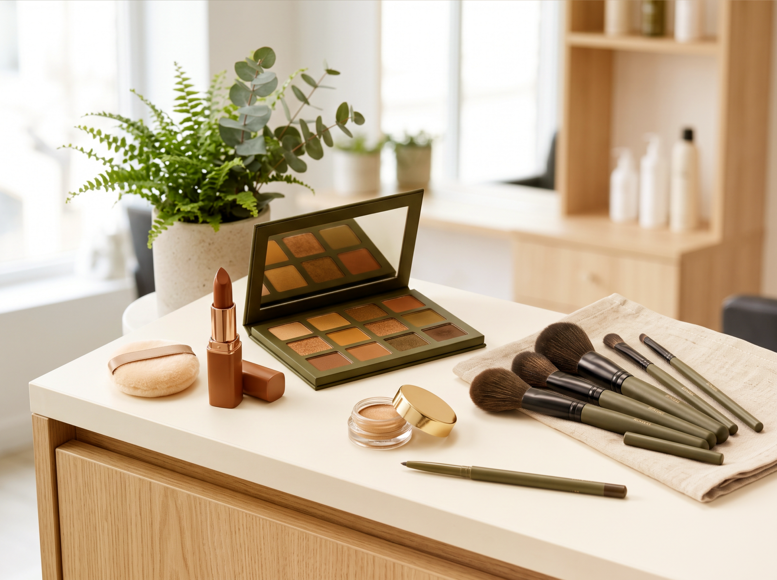 Latizya beauty salon branding — salon interior styling station