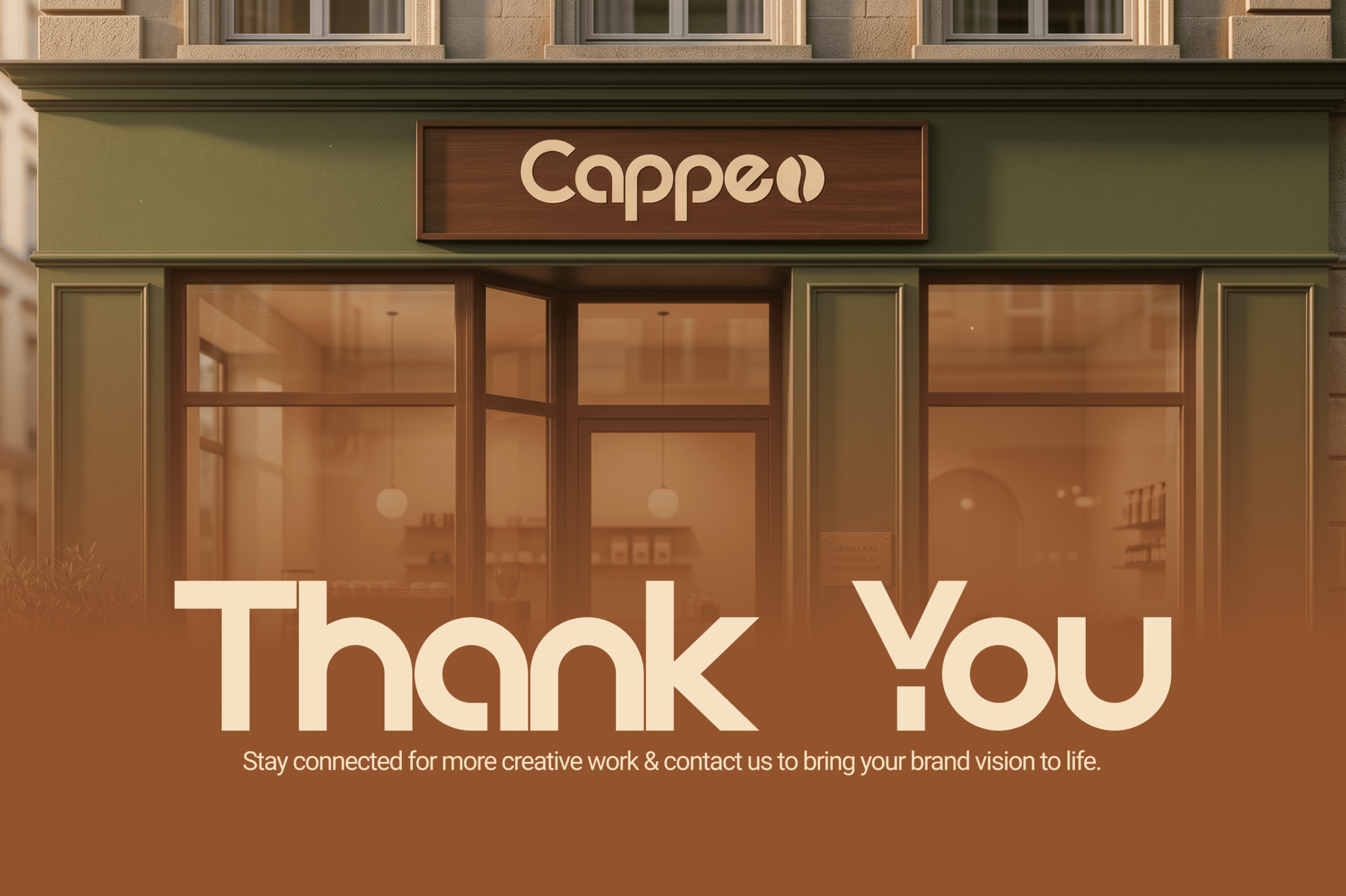Cappeo café storefront signage design
