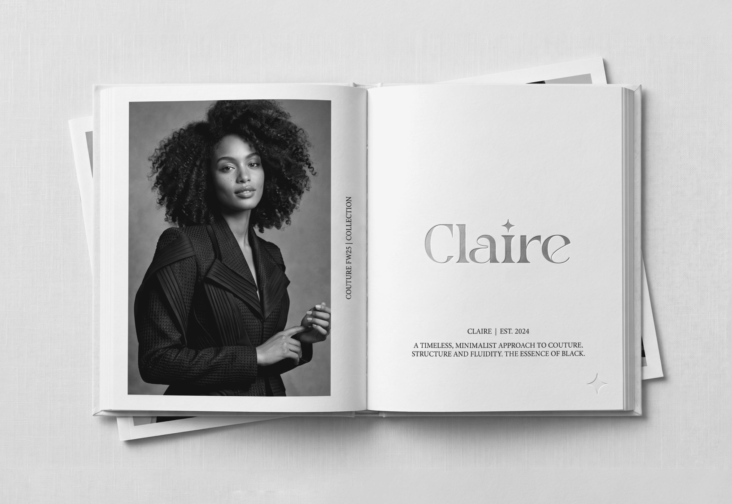 Claire luxury fashion brand book design