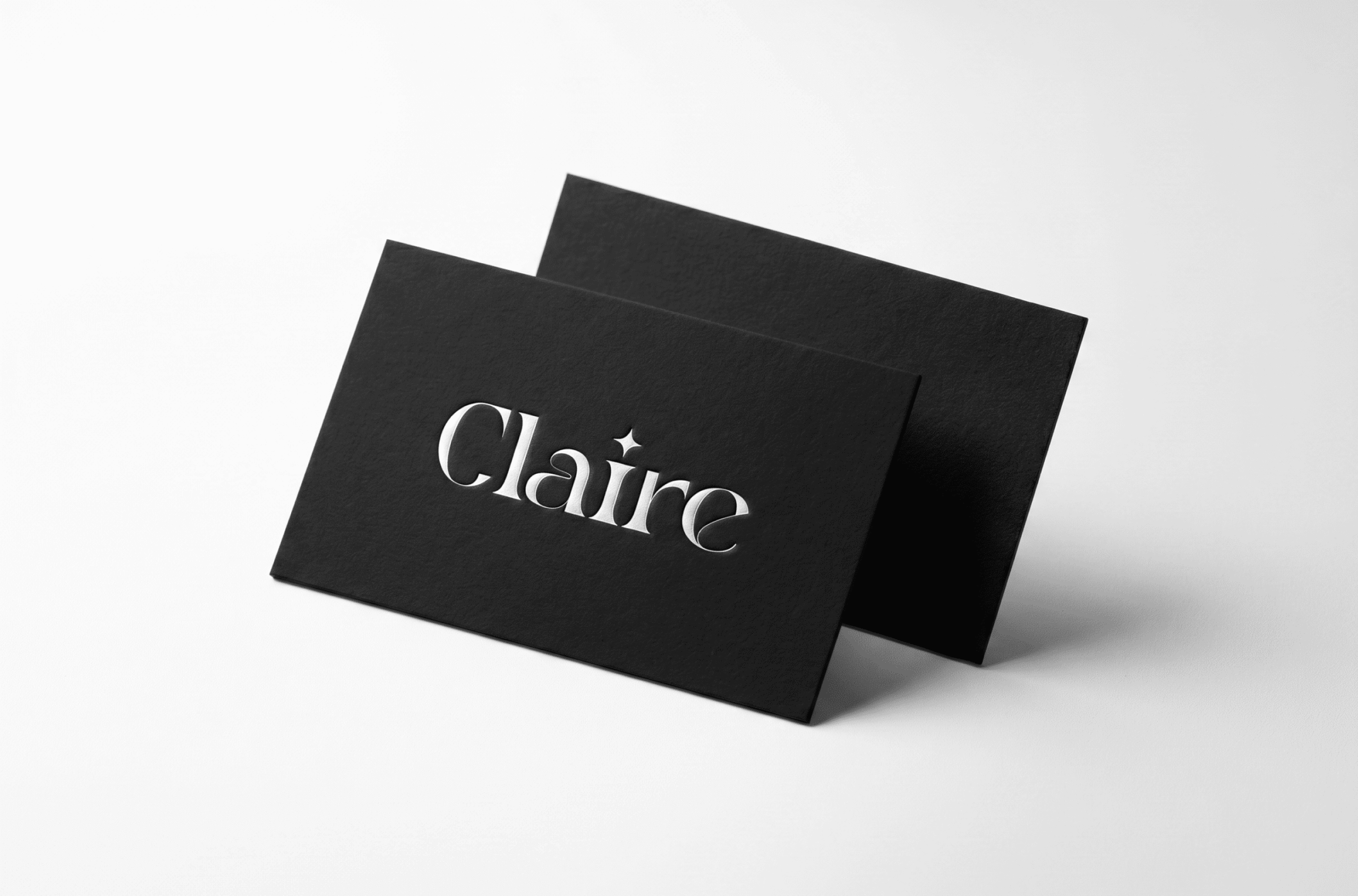 Claire business card design in black