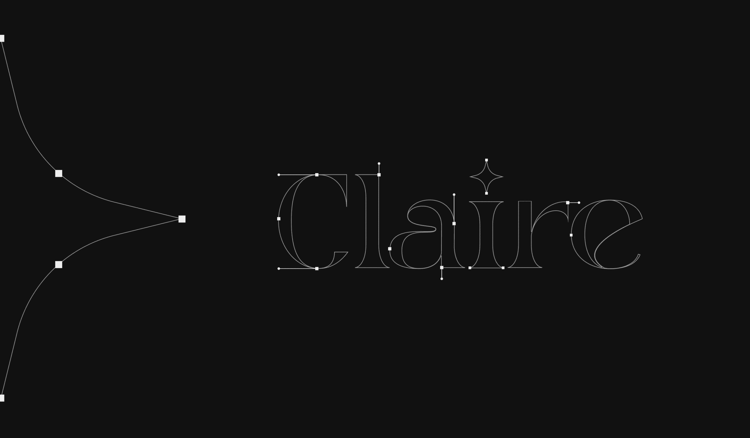 Claire logo concept with constellation line motif